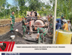 TMMD Karangasem Bangun Saluran Beton Cyclop, Progres Capai 32 Persen