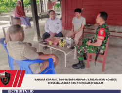 Babinsa Koramil 1406-08/Sabbangparu Laksanakan Komsos Bersama Aparat dan Tokoh Masyarakat