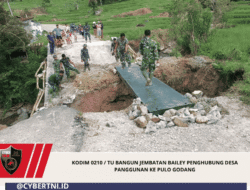 Kodim 0210 / TU Bangun Jembatan Bailey Penghubung Desa Panggunan ke Pulo Godang