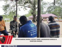 Duduk Bareng Warga, Satgas TMMD Laksanakan Komsos di Kampung Keakwa