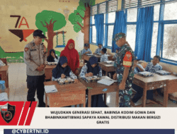 Wujudkan Generasi Sehat, Babinsa Kodim Gowa dan Bhabinkamtibmas Sapaya Kawal Distribusi Makan Bergizi Gratis