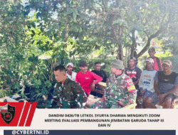 Dandim 0426/TB Letkol Syurya Dharma Mengikuti Zoom Meeting Evaluasi Pembangunan Jembatan Garuda Tahap III dan IV