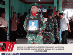 Dandim 1513/SBB Pimpin Upacara Pemakaman Militer Alm Sertu Musianto Babinsa Manusa Koramil 1513-03 Kairatu Kodim 1513/SBB