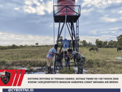 Gotong Royong di Tengah Sawah, Satgas TMMD ke-128 Tahun 2026 Kodim 1425/Jeneponto Bangun Harapan Lewat Menara Air Bersih