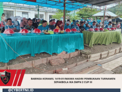 Babinsa Koramil 1419-01/Maiwa Hadiri Pembukaan Turnamen Sepakbola IKA SMPN 2 CUP III