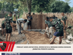 Perkuat Akses Antar Desa, Kodim 0412/LU Bersama Warga Bangun Jembatan Perintis Garuda