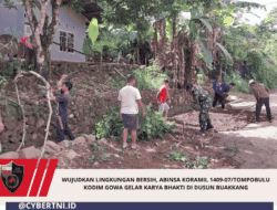 Wujudkan Lingkungan Bersih, abinsa Koramil 1409-07/Tompobulu Kodim Gowa Gelar Karya Bhakti di Dusun Buakkang