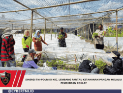 SINERGI TNI-POLRI DI KEC. LEMBANG PANTAU KETAHANAN PANGAN MELALUI PEMBIBITAN COKLAT