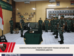 Dandim 0732/Sleman Pimpin Corp Rapot Pindah Satuan dan Pergeseran Jabatan 