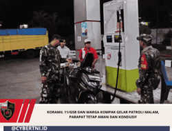 Koramil 11/GSB dan Warga Kompak Gelar Patroli Malam, Parapat Tetap Aman dan Kondusif