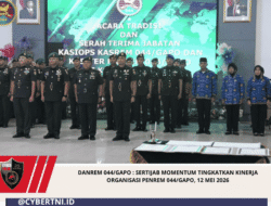 Danrem 044/Gapo : Sertijab Momentum Tingkatkan Kinerja Organisasi Penrem 044/Gapo, 12 Mei 2026