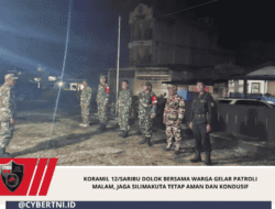 Koramil 12/Saribu Dolok Bersama Warga Gelar Patroli Malam, Jaga Silimakuta Tetap Aman dan Kondusif