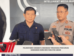 Polrestabes Surabaya Amankan Tersangka Pencurian Sandaran Kursi Besi Fasilitas Umum