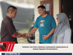 PERWIRA YON POM 2 MARINIR LAKSANAKAN ANJANGSANA KE RUMAH PRAJURIT PETARUNGNYA