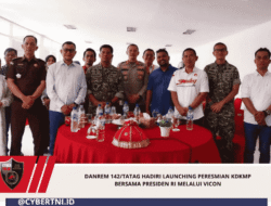 Danrem 142/Tatag Hadiri launching Peresmian KDKMP Bersama Presiden RI melalui Vicon