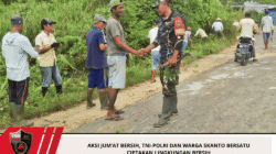 Aksi Jum’at Bersih, TNI-Polri dan Warga Skanto Bersatu Ciptakan Lingkungan Bersih