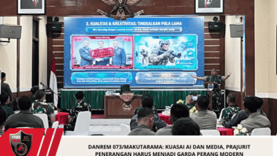 Danrem 073/Makutarama: Kuasai AI dan Media, Prajurit Penerangan Harus Menjadi Garda Perang Modern