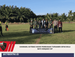 Danramil 03/Tebas Hadiri Pembukaan Turnamen Sepak Bola Batu Makjage Cup