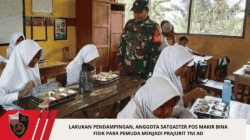 Lakukan Pendampingan, Anggota Satgaster Pos Makir Bina Fisik Para Pemuda Menjadi Prajurit TNI AD