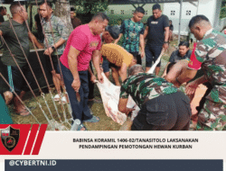 Babinsa Koramil 1406-02/Tanasitolo Laksanakan Pendampingan Pemotongan Hewan Kurban
