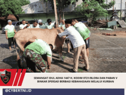 Semangat Idul Adha 1447 H, Kodim 0721/Blora dan Paban V Binkar Spersad Berbagi Kebahagiaan Melalui Kurban