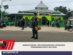 Babinsa Koramil 1406-03/Maniangpajo Laksanakan Pengamanan Sholat Idul Adha
