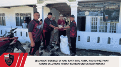 SEMANGAT BERBAGI DI HARI RAYA IDUL ADHA, KODIM 0427/WAY KANAN SALURKAN HEWAN KURBAN UNTUK MASYARAKAT