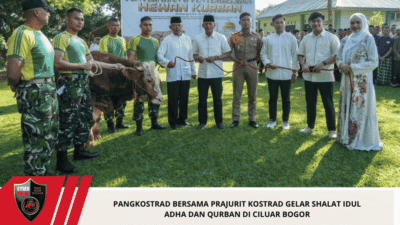 Pangkostrad Bersama Prajurit Kostrad Gelar Shalat Idul Adha dan Qurban di Ciluar Bogor