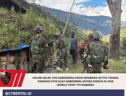 DALAM GELAP, POS AMBOEBERA HADIR MEMBAWA SETITIK TERANG HARAPAN TITIK KUAT AMBOEBERA SATGAS PAMTAS RI–PNG MOBILE YONIF 731/KABARESI