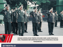 Wadan Kodiklatad Pimpin Upacara Hari Lahir Pancasila 2026, Tegaskan Implementasi Nilai-Nilai Pancasila dalam Pengabdian