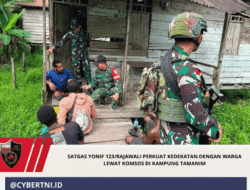 Satgas Yonif 123/Rajawali Perkuat Kedekatan dengan Warga Lewat Komsos di Kampung Tamanim