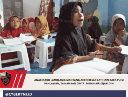 Anak Paud Lamblang Manyang Aceh Besar Latihan Baca Puisi Pahlawan, Tanamkan Cinta Tanah Air Sejak Dini