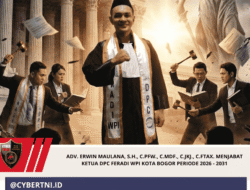 Adv. Erwin Maulana, S.H., C.PFW., C.MDF., C.JKJ., C.FTAX. Menjabat Ketua DPC FERADI WPI KOTA BOGOR periode 2026 – 2031
