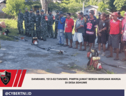 Danramil 1513-02/Taniwel Pimpin Jumat Bersih Bersama Warga di Desa Sohuwe