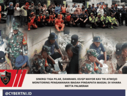 Sinergi Tiga Pilar, Danramil 03/GP Mayor Kav Tri Atmojo Monitoring Pengamanan Ibadah Pindapata Massal di Vihara Metta Palmerah