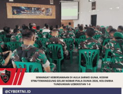 Semangat Kebersamaan di Aula Sarwo Guna, Kodim 0706/Temanggung Gelar Nobar Piala Dunia 2026, Kolombia Tundukkan Uzbekistan 1-0