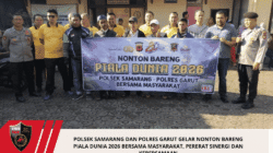 POLSEK SAMARANG DAN POLRES GARUT GELAR NONTON BARENG PIALA DUNIA 2026 BERSAMA MASYARAKAT, PERERAT SINERGI DAN KEBERSAMAAN