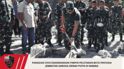 Pangdam XVII/Cenderawasih Pimpin Peletakan Batu Pertama Jembatan Garuda Merah Putih di Mimika
