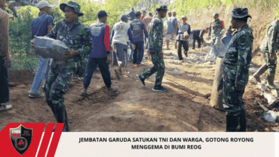 Jembatan Garuda Satukan TNI dan Warga, Gotong Royong Menggema di Bumi Reog