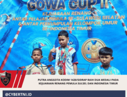 Putra Anggota Kodim 1420/Sidrap Raih Dua Medali pada Kejuaraan Renang Pemula Sulsel dan Indonesia Timur