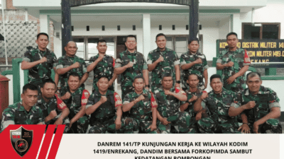 Danrem 141/Tp Kunjungan Kerja ke Wilayah Kodim 1419/Enrekang, Dandim Bersama Forkopimda Sambut Kedatangan Rombongan