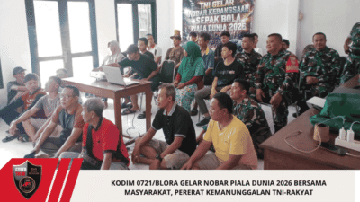 Kodim 0721/Blora Gelar Nobar Piala Dunia 2026 Bersama Masyarakat, Pererat Kemanunggalan TNI-Rakyat