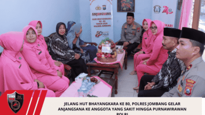 Jelang HUT Bhayangkara ke 80, Polres Jombang Gelar Anjangsana ke Anggota Yang Sakit Hingga Purnawirawan Polri
