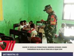 Hadir di Sekolah Perbatasan, Babinsa Koramil Waris Tanamkan Nilai‑Nilai Pancasila Sejak Dini
