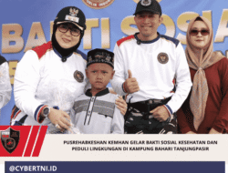 Pusrehabkeshan Kemhan Gelar Bakti Sosial Kesehatan dan Peduli Lingkungan di Kampung Bahari Tanjungpasir