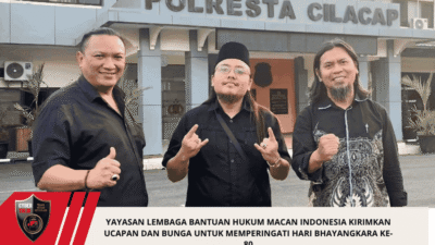 YAYASAN LEMBAGA BANTUAN HUKUM MACAN INDONESIA KIRIMKAN UCAPAN DAN BUNGA UNTUK MEMPERINGATI HARI BHAYANGKARA KE-80