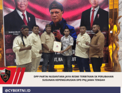 DPP PARTAI NUSANTARA JAYA RESMI TERBITKAN SK PERUBAHAN SUSUNAN KEPENGURUSAN DPD PNJ JAWA TENGAH