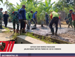 Satgas dan Warga Hasilkan Jalan Rabat Beton TMMD ke-129 Di Cirebon
