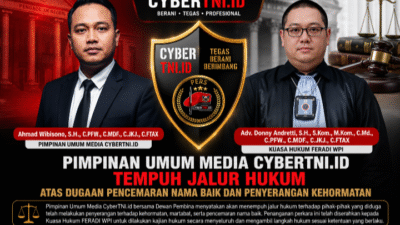 Pimpinan Umum Media CyberTNI.id Ahmad Wibisono, S.H., C.PFW., C.MDF., C.JKJ., C.FTAX Tempuh Jalur Hukum Atas Dugaan Pencemaran Nama Baik dan Penyerangan Kehormatan
