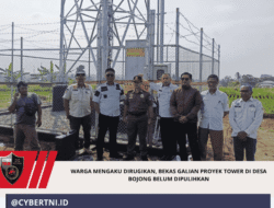 Warga Mengaku Dirugikan, Bekas Galian Proyek Tower di Desa Bojong Belum Dipulihkan
